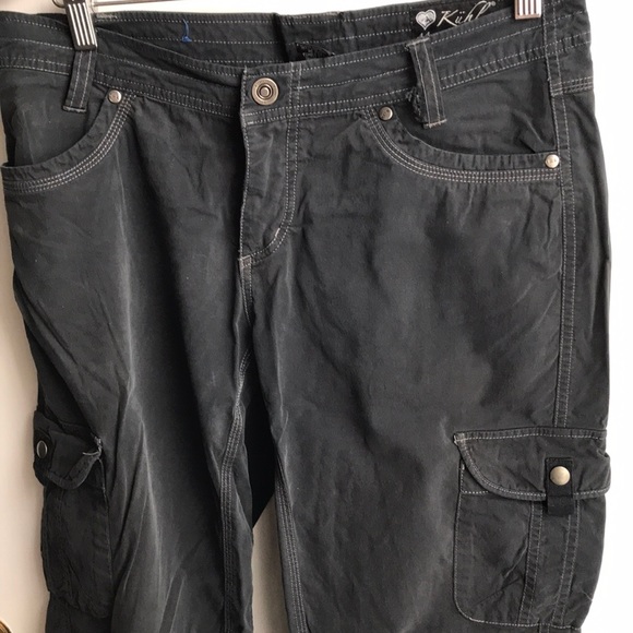 Kuhl Mountain Culture Womens Vintage Patina Dye Gray 6 Pockets convertible sz 10 - Picture 2 of 10